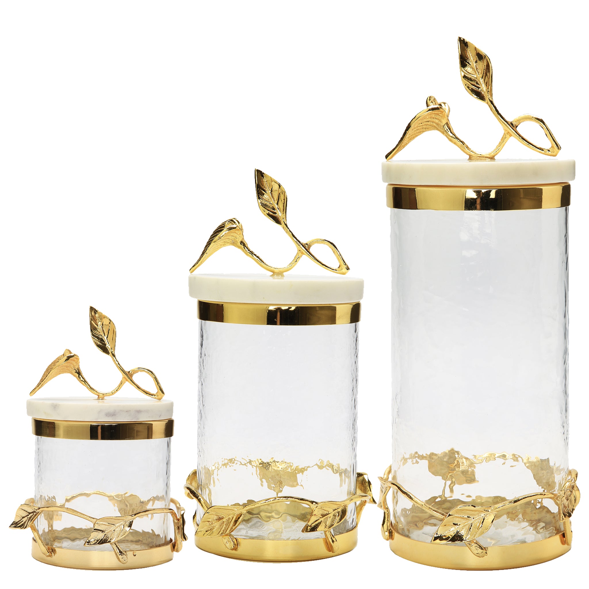 Blown Glass Canisters Collection - Grape Leaf Kitchen Canister - GKC004