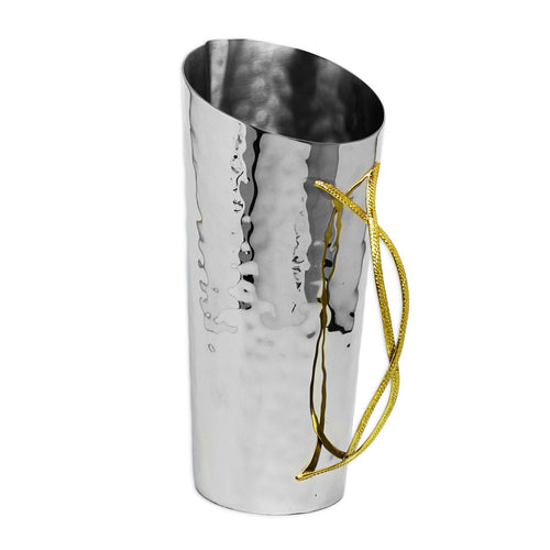 Stainless Steel Water Pitcher with Gold Embossed Handle