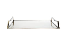 Load image into Gallery viewer, Oblong Mirror Serving Tray with Handles