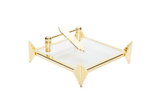 Load image into Gallery viewer, Gold Square Napkin Holder Symmetrical Design