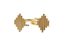 Load image into Gallery viewer, Set of 2 Gold Napkin Rings Symmetrical Design