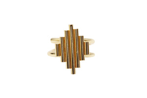 Set of 2 Gold Napkin Rings Symmetrical Design