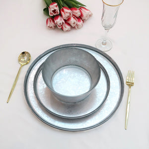 Set of 12 Dinnerware Set Shaded Silver