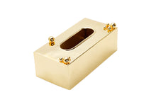 Load image into Gallery viewer, Gold Hammered Tissue Box with Ball Design