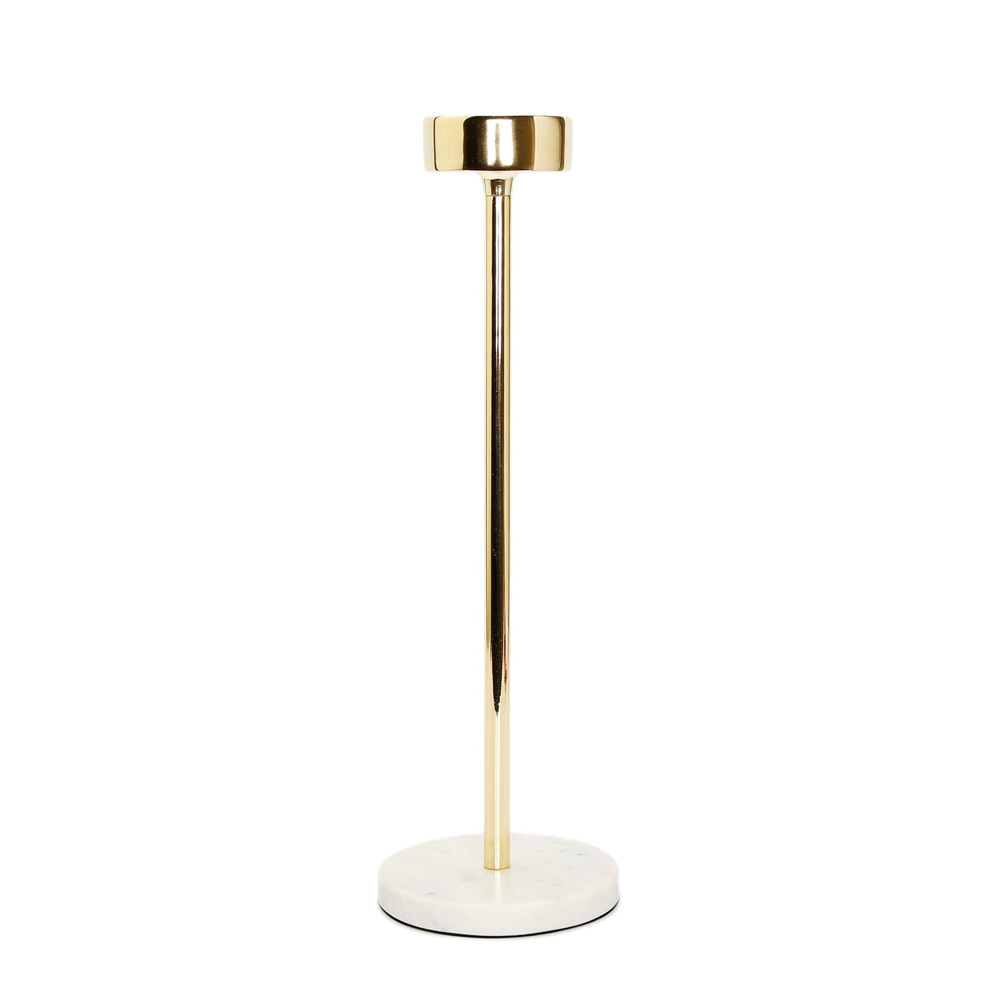 Gold Taper Candle Holder on Marble Base - 14