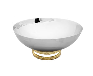 6" Stainless Steel Bowl with Gold Loop Base
