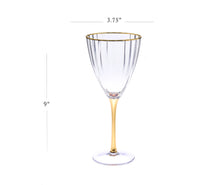 Load image into Gallery viewer, Set of 6 Textured Glasses with Gold Stem and Rim