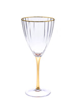 Load image into Gallery viewer, Set of 6 Textured Glasses with Gold Stem and Rim