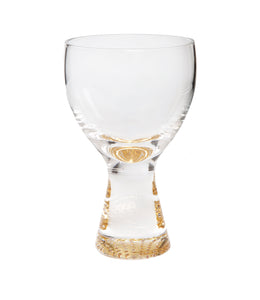 Set of 6 Water Glasses with Gold Reflection Base