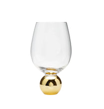 Load image into Gallery viewer, Set of 6 Wine Glasses on Gold Ball Pedestal