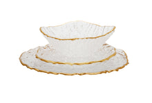 Load image into Gallery viewer, Set of 12 Crushed Glass Dinner Set with Gold Rim
