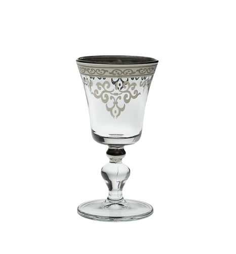 Liquor Glasses with Silver Design