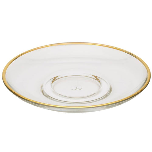 Set of 6 Glass plates with Gold Rim