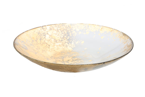 Smoked Glass Bowl with Scattered Gold Design