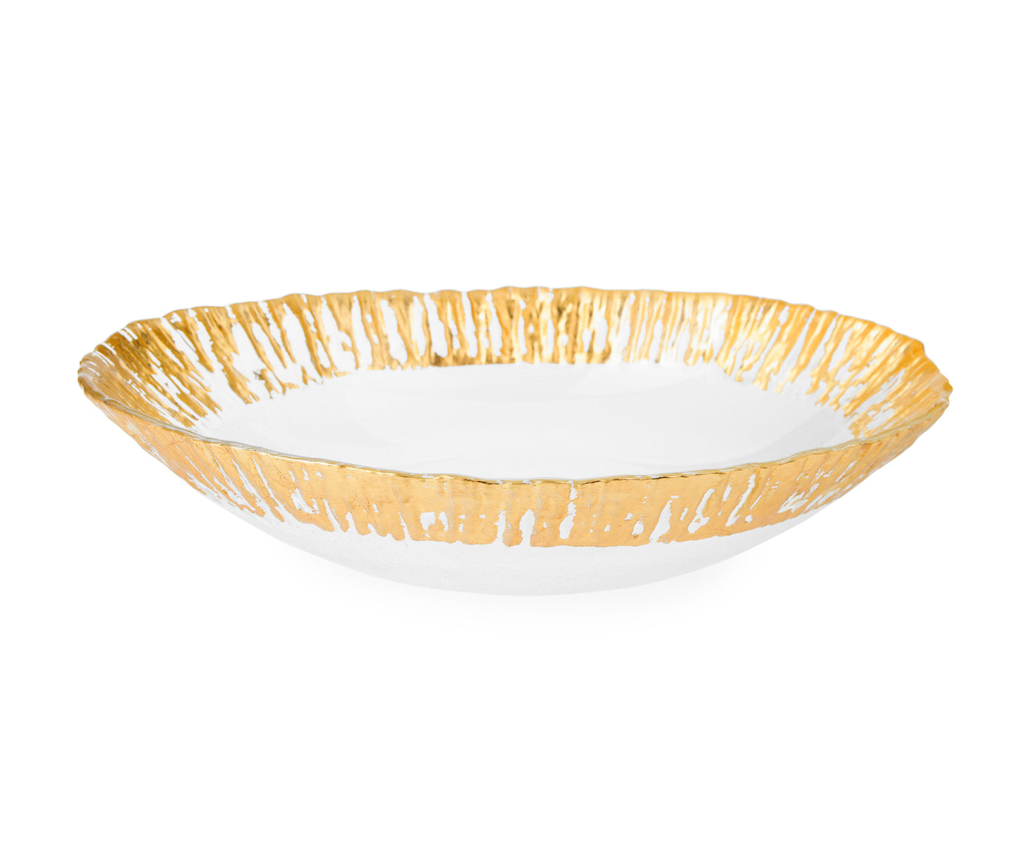 Oval Shaped Scalloped Bowl- Gold