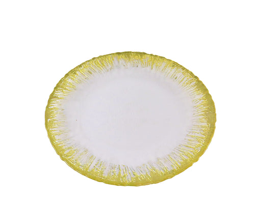 Set of 4  Dinner Plates with Flashy Gold Design