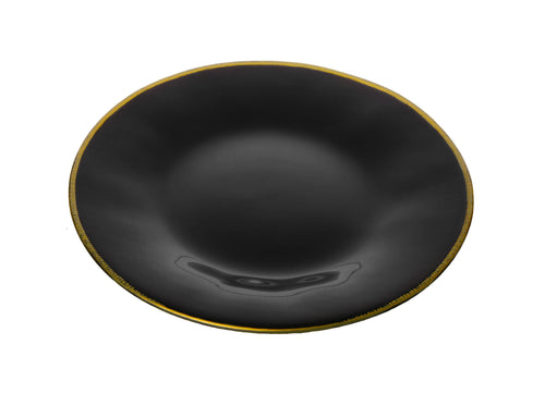 Set of 4 Black Chargers With Gold Rim - 13