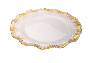 12" Scalloped Chargers with Gold-Set/4