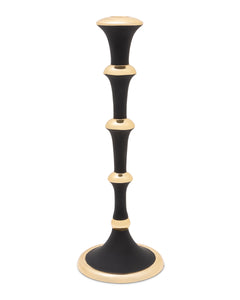 10.25"H Black and Gold Candlestick