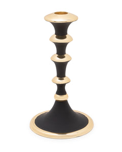 12.25"H Black and Gold Candlestick