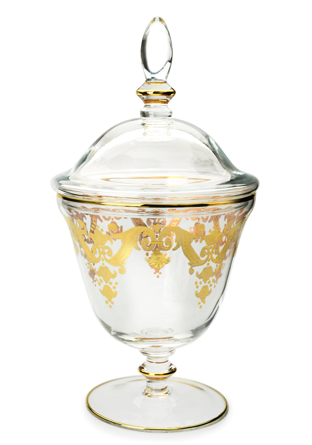 Glass Jar with 24k Gold Artwork