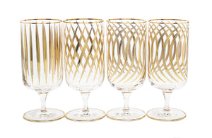 Set of 4 Mix and Match Short Tumblers with 24K Gold Design