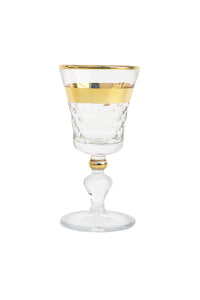 Set of 6 Liquor Glasses with Gold and Crystal Detail