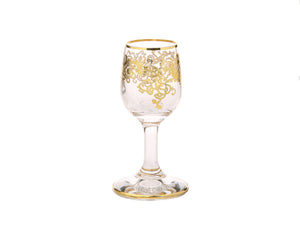 Set of 6 Liqueur Glasses- 24k Rich Gold Design