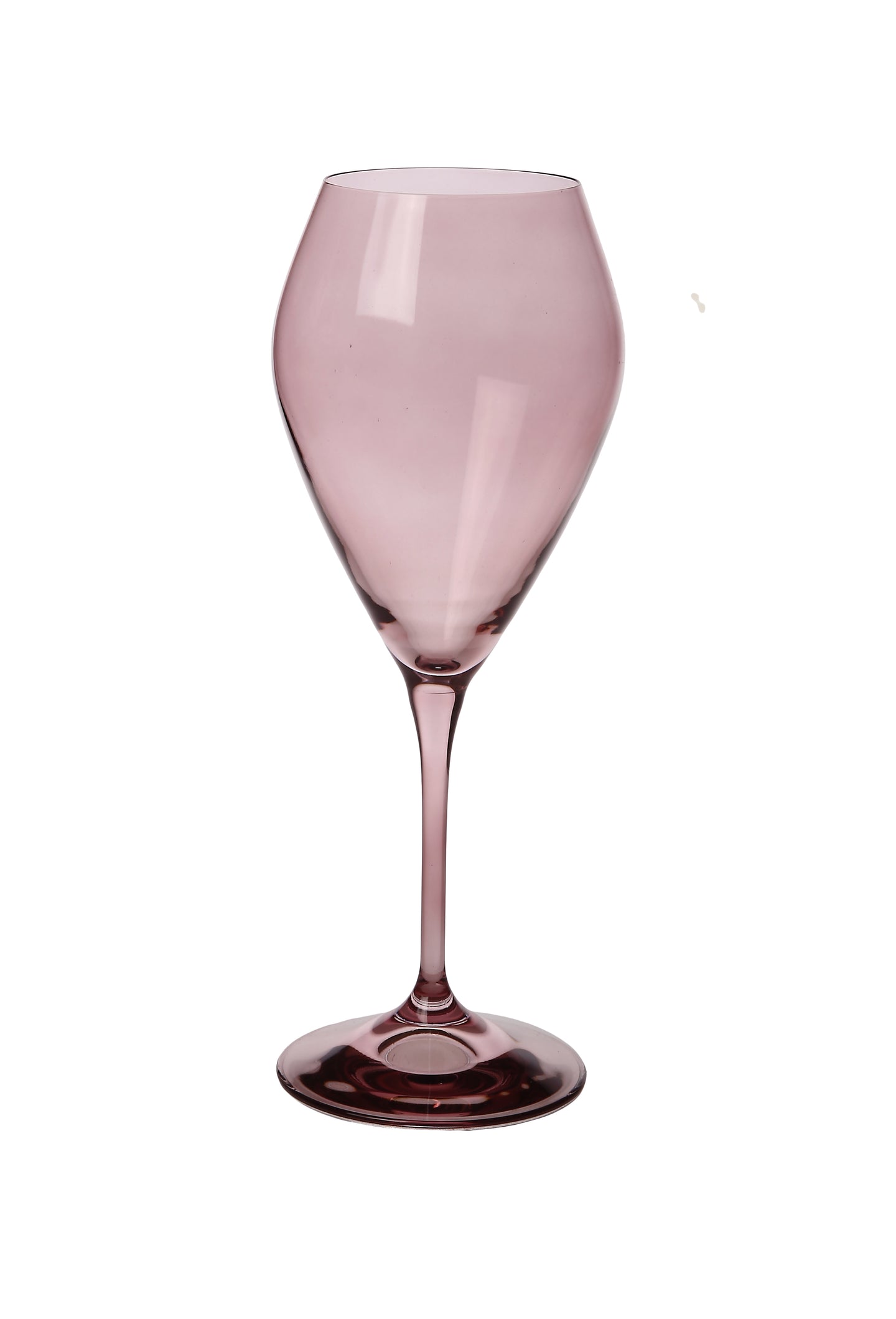 Set of 6 Tinted Purple V-Shaped Water Glasses with Stem