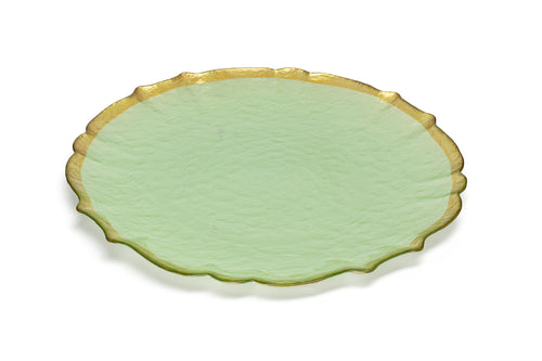 Set of 4 Green Alabaster chargers