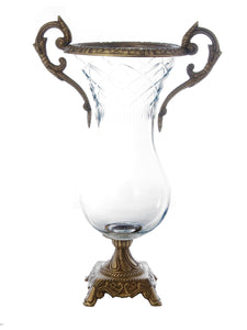 Glass and Brass Vase