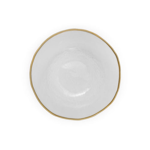 Set of 4 Clear Salad Plate with Gold Rim