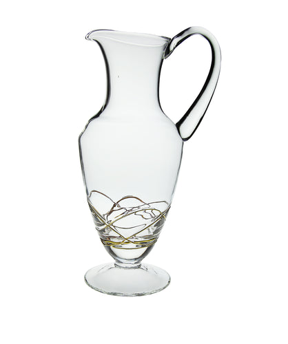 Pitcher with Gold Swirl Design