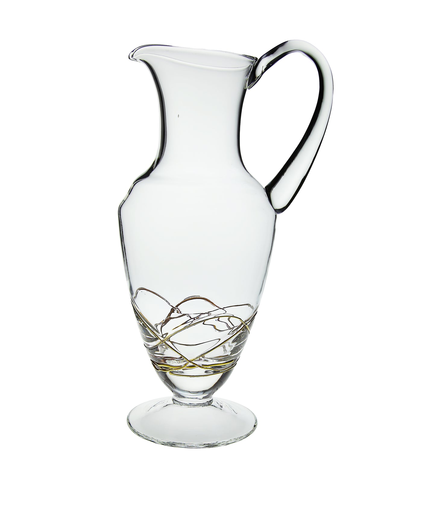 Pitcher with Gold Swirl Design