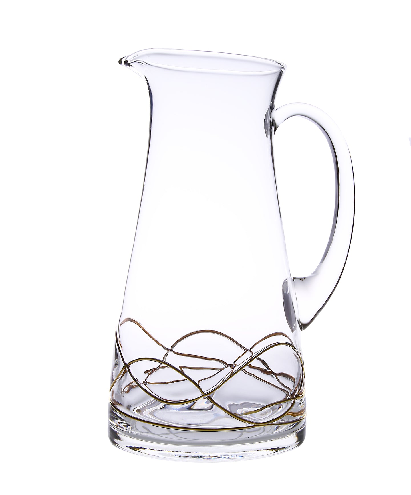 Swan Shaped Pitcher with 14K Gold Swirl Design