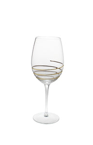 Set of 6 Water Glasses with Swirl Gold design