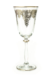 Set of 6 Water Glasses with Silver Artwork