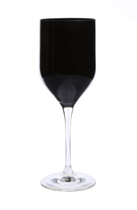 Set of 6 Footed Black Wine Glasses
