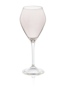 Set Of 6 V-Shaped Water Glasses Smoked With Clear Stem
