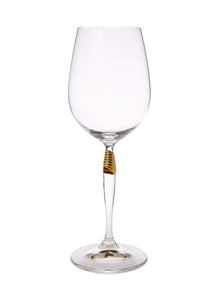 Set Of 6 Wine Glasses With Gold Detail On Stem