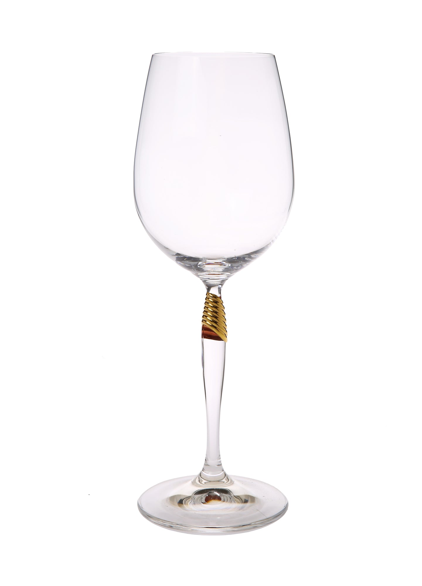 Set Of 6 Wine Glasses With Gold Detail On Stem