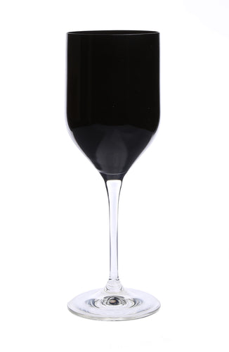 Set of 6 Stemmed Black Water Glasses