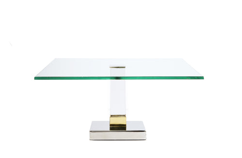 Square Glass Cake Stand with Acrylic Stem