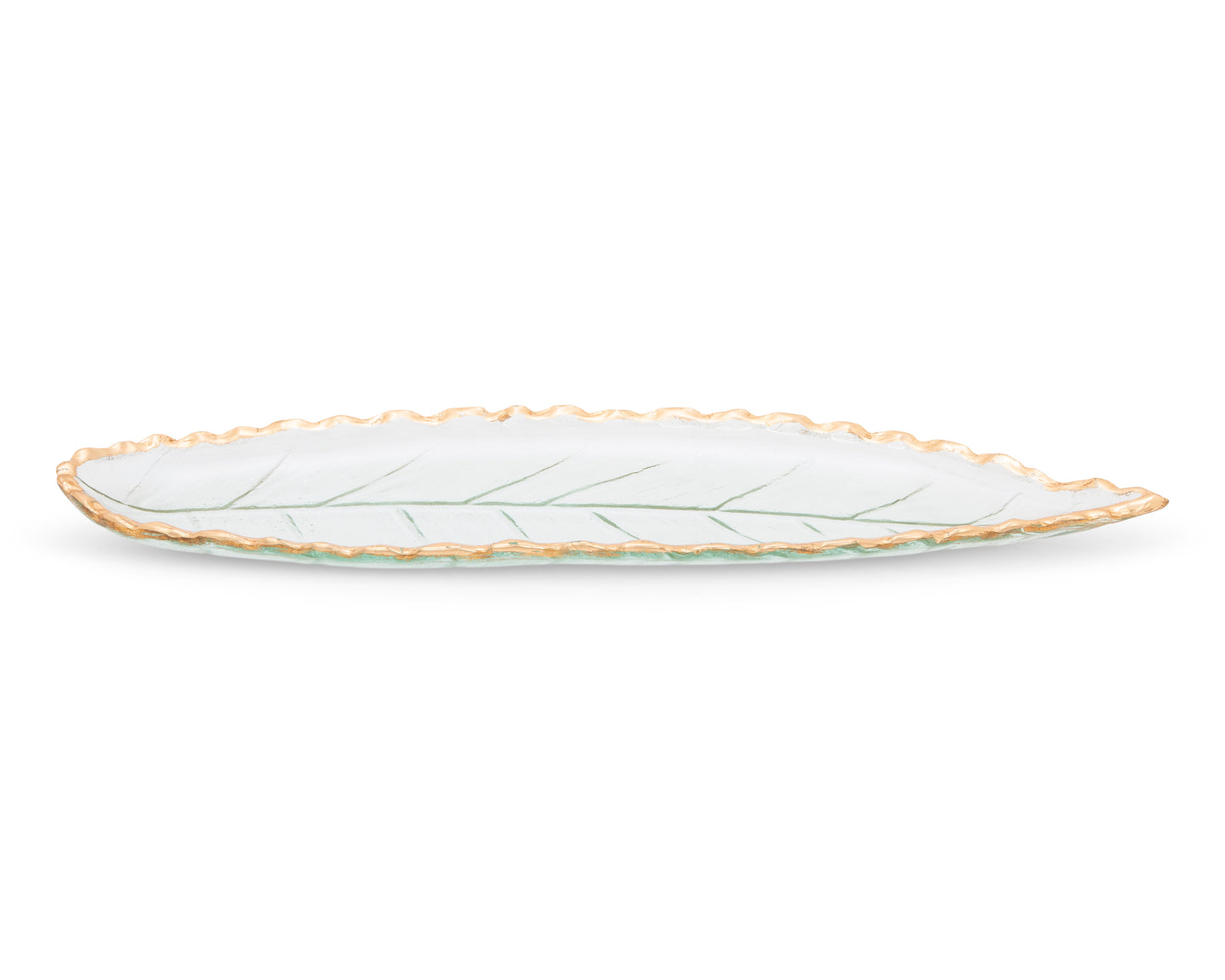 Glass Leaf Dish with Gold Edge 19