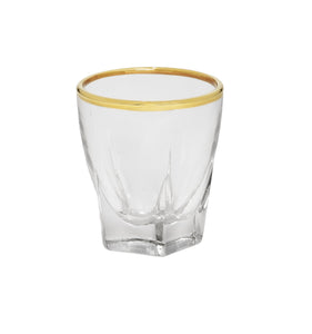 Set of 6 Liquor Glasses with Gold Rim