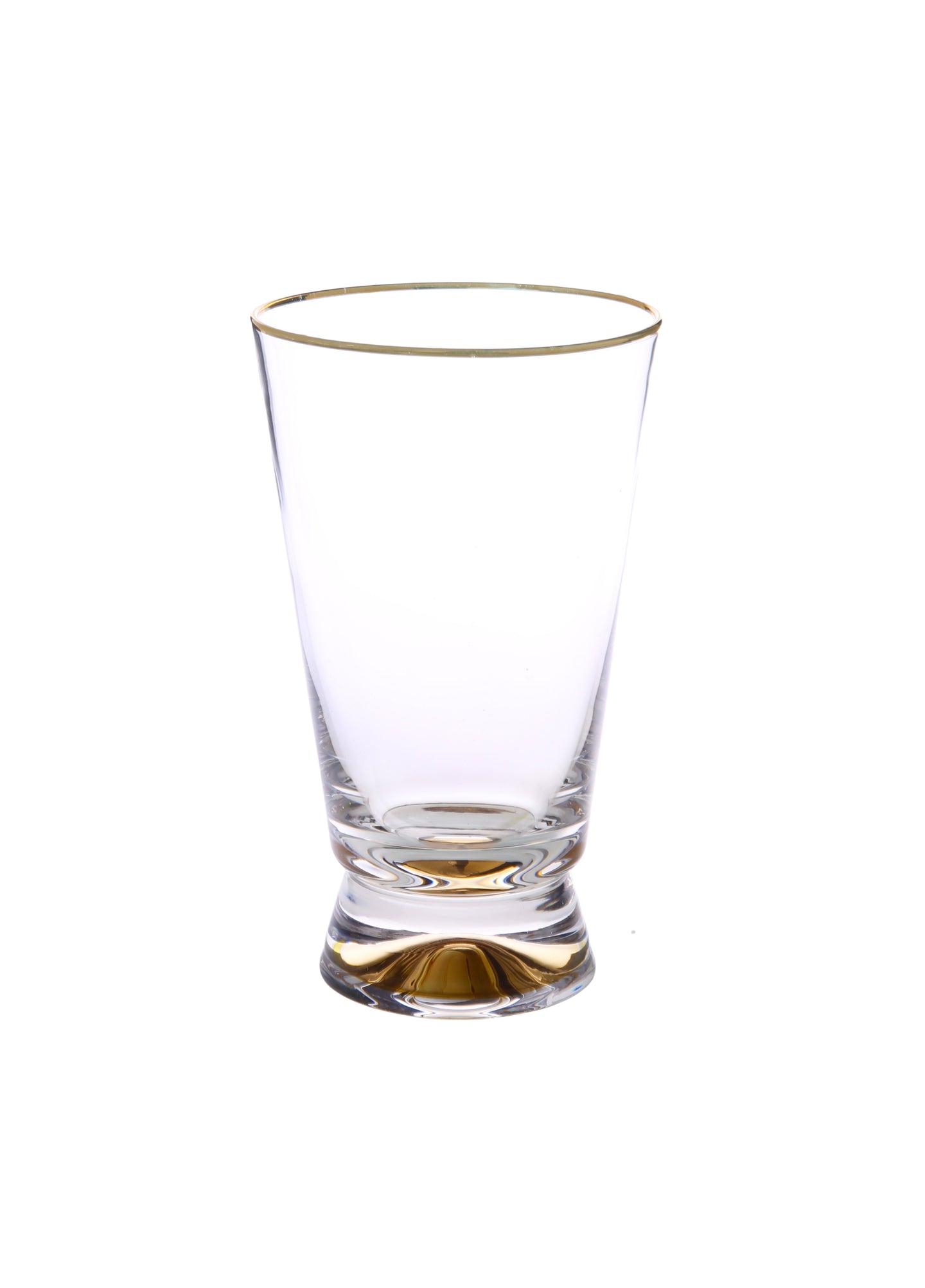 Set Of 6 Tumblers With Gold Base And Rim - 3.5