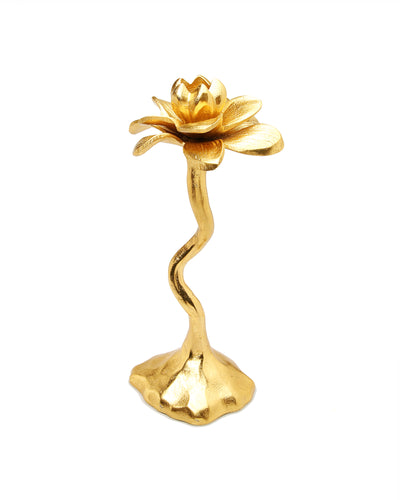Gold Flower Shaped Candle Holder
