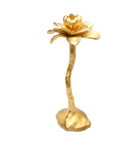 Gold Flower Shaped Candle Holder