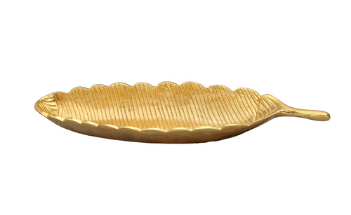 Gold Leaf Shaped Dish with Vein Design