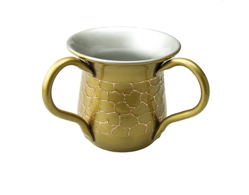 Gold Wash Cup with Enamel Design